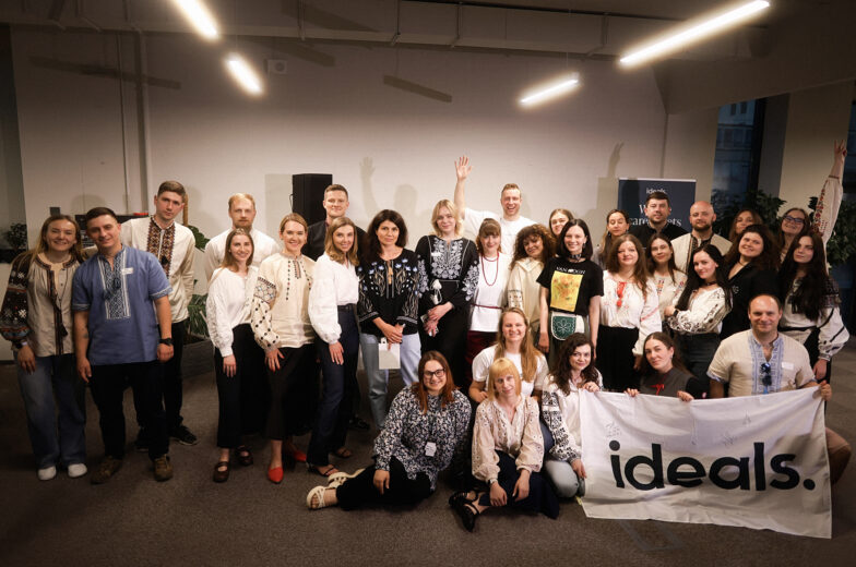 Teammates at the Ideals charity auction in Kyiv, Ukraine